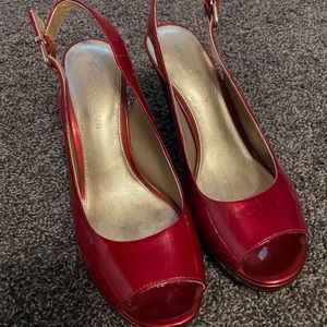 Antonio Melani Red Peep Toe Slip On